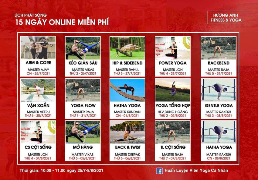 Chương trình Tập luyện Yoga online tại nhà miễn phí - Hương Anh Yoga