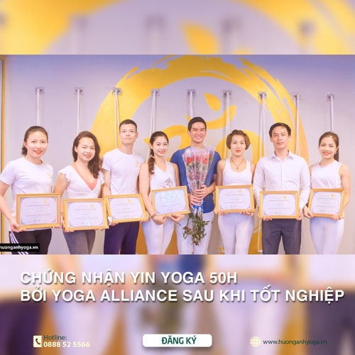 Chứng nhận chứng chỉ đào tạo giáo viên chánh niệm Yin Yoga 50H công nhận vởi YOGAALLIANCE